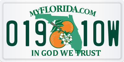 FL license plate 0191OW