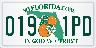 FL license plate 0191PD