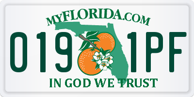 FL license plate 0191PF