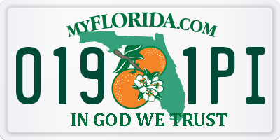 FL license plate 0191PI