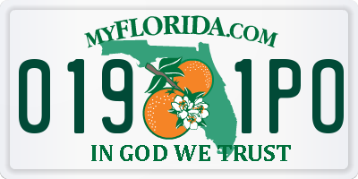 FL license plate 0191PO