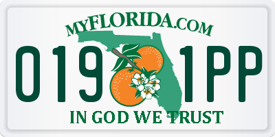 FL license plate 0191PP