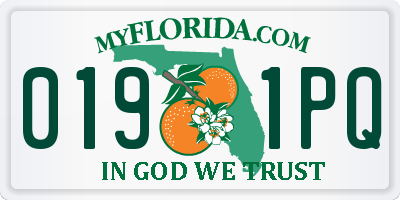 FL license plate 0191PQ