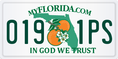 FL license plate 0191PS