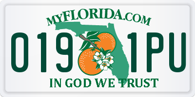 FL license plate 0191PU