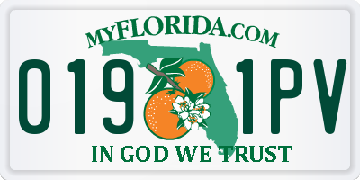 FL license plate 0191PV