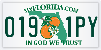 FL license plate 0191PY