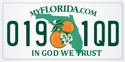 FL license plate 0191QD