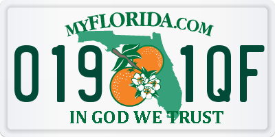 FL license plate 0191QF