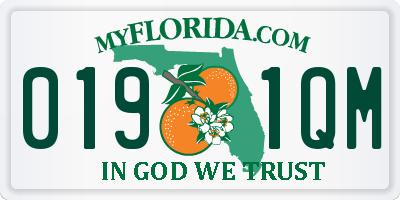 FL license plate 0191QM