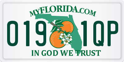 FL license plate 0191QP
