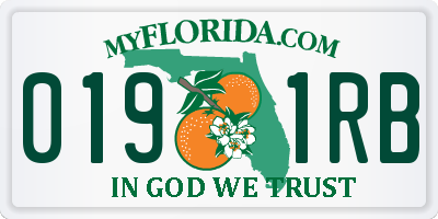 FL license plate 0191RB