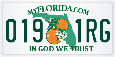 FL license plate 0191RG