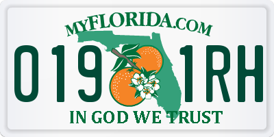 FL license plate 0191RH