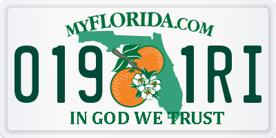 FL license plate 0191RI