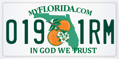 FL license plate 0191RM