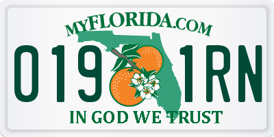 FL license plate 0191RN