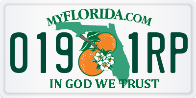 FL license plate 0191RP