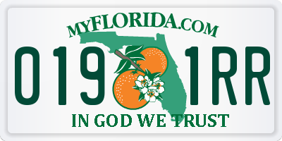 FL license plate 0191RR