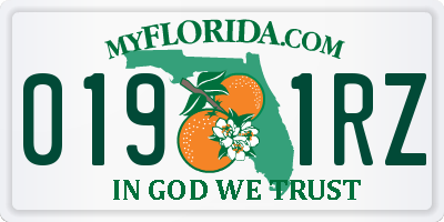 FL license plate 0191RZ