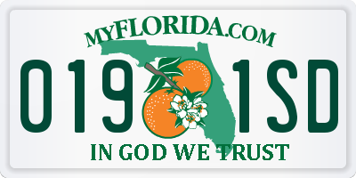 FL license plate 0191SD