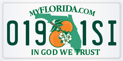 FL license plate 0191SI