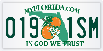 FL license plate 0191SM