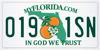 FL license plate 0191SN