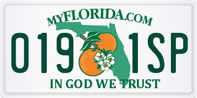 FL license plate 0191SP