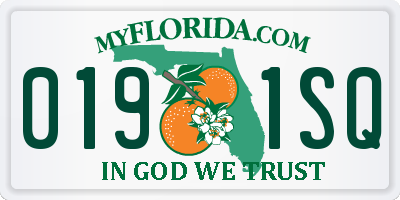 FL license plate 0191SQ