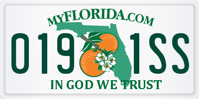 FL license plate 0191SS