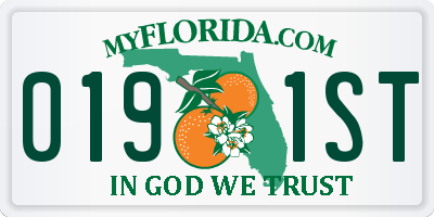 FL license plate 0191ST
