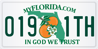 FL license plate 0191TH