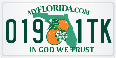 FL license plate 0191TK