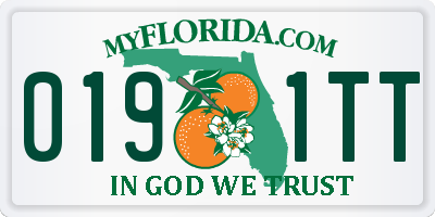 FL license plate 0191TT