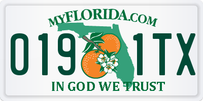 FL license plate 0191TX