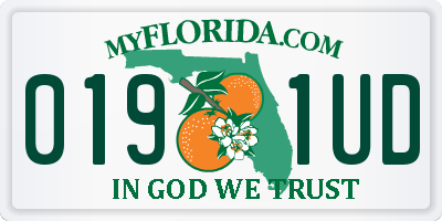 FL license plate 0191UD