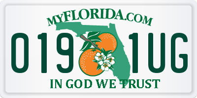 FL license plate 0191UG