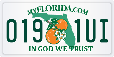 FL license plate 0191UI