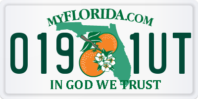 FL license plate 0191UT