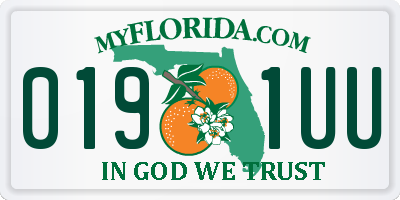 FL license plate 0191UU