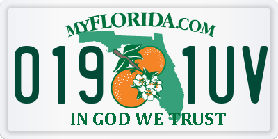 FL license plate 0191UV