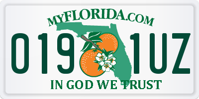 FL license plate 0191UZ