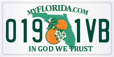 FL license plate 0191VB