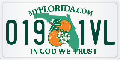 FL license plate 0191VL