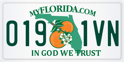 FL license plate 0191VN