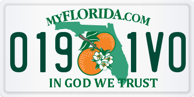 FL license plate 0191VO