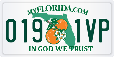 FL license plate 0191VP