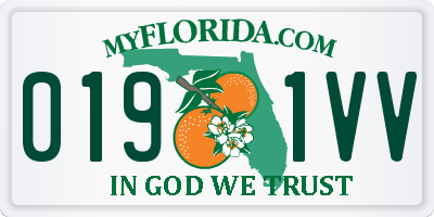 FL license plate 0191VV