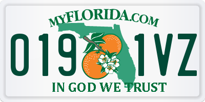 FL license plate 0191VZ